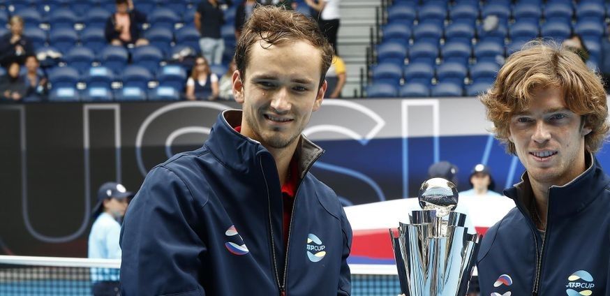 Даниил Медведев и Андрей Рублев (слева направо). Источник: АТР