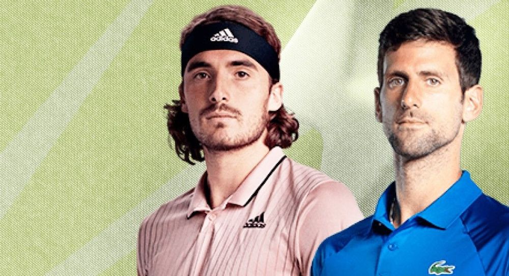 Стефанос Циципас и Новак Джокович (слева направо)