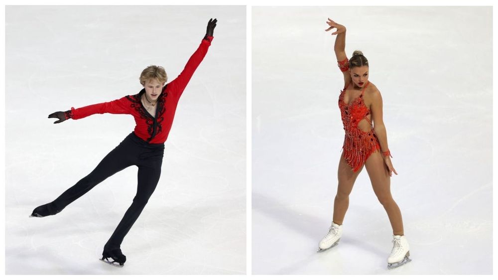 Илья Малинин и Луна Хендрикс (слева направо). Источник: ISU