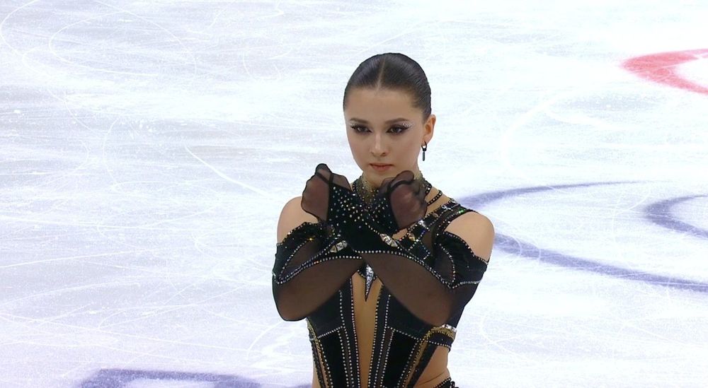 Камила Валиева. Источник: прямая трансляция Первого канала