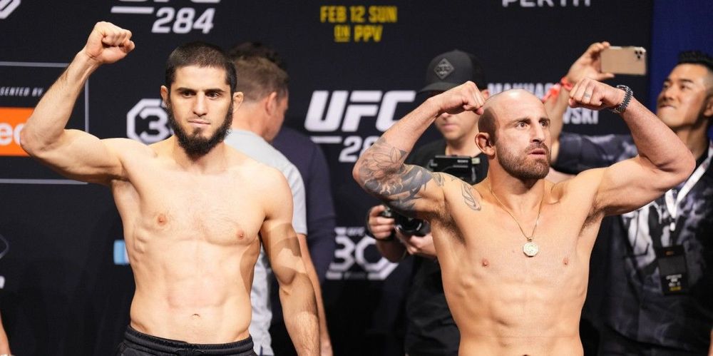 Махачев и Волкановски (слева направо). Источник: UFC