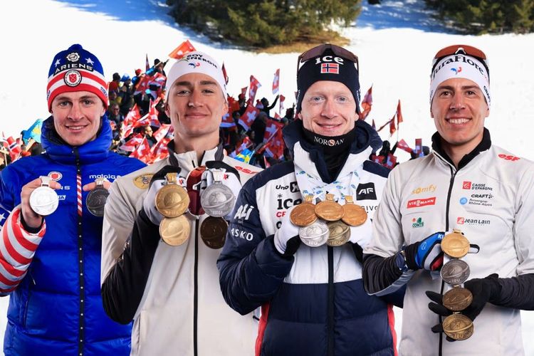 Кэмпбелл Райт, Эрик Перро, Йоханнес Бё и Кентен Фийон-Майе (слева направо). Источник: IBU