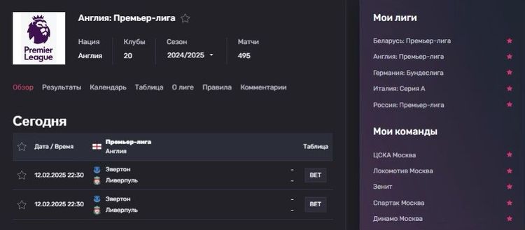 Основные разделы