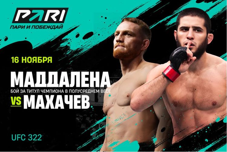 Клиенты букмекеров уверены в победе Махачева над Маддаленой на UFC 322